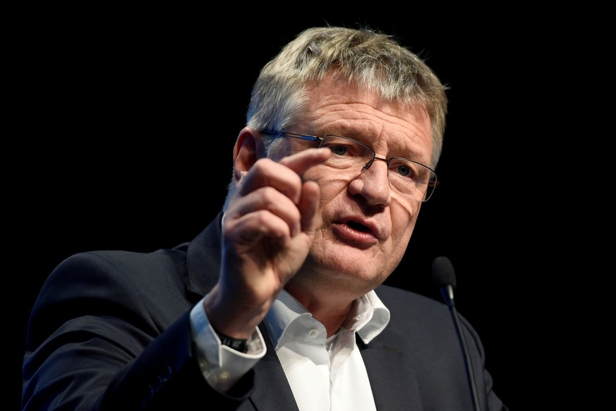 FILE PHOTO: Joerg Meuthen, newly-elected co-chairman of Germany&#039;s far-right Alternative for Germany (AfD), speaks at a party meeting in Braunschweig, Germany, December 1, 2019. REUTERS/Fabian Bim ...