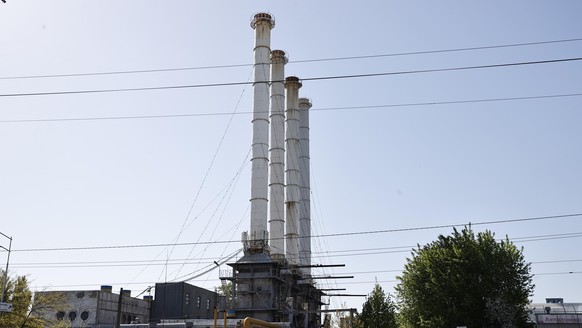 KYIV, UKRAINE - MAY 11: The factory chimneys of the Ukrainian Gas Transmission System Operator (GTSOU) are seen in Kyiv, Ukraine on May 11, 2022. Russian energy company Gazprom on Tuesday said that it ...