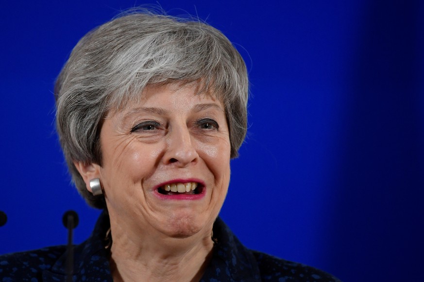 Britain's Prime Minister Theresa May gives a news briefing after meeting with EU leaders in Brussels, Belgium May 22, 2019. REUTERS/Toby Melville