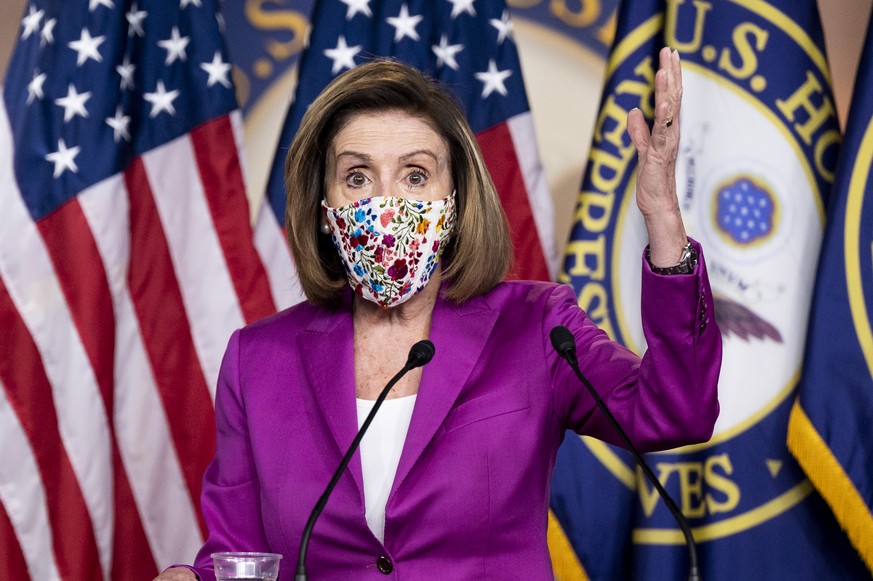 07.01.2021, USA, Washington: Nancy Pelosi, Sprecherin des Repr