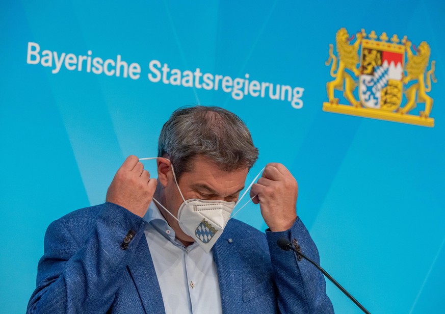 Der Ministerpräsident Markus Söder nach der Kabinettssitzung der bayerischen Staatsregierung.