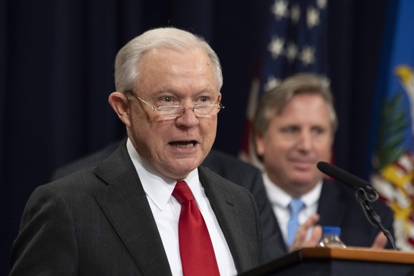 November 1, 2018 - Washington, DC, United States of America - U.S Attorney General Jeff Sessions delivers remarks during the Marshals Service 37th Directors Honorary Awards Ceremony in the Great Hall  ...