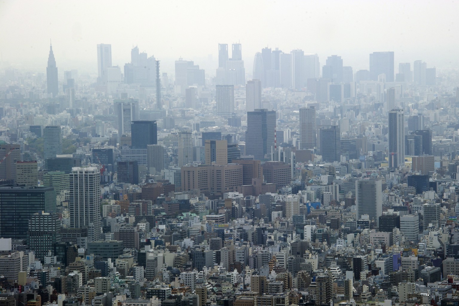 epa03185706 View of Tokyo's Shinjuku district skyline from the top of Tokyo Sky Tree, the world's tallest self-standing structure, in downtown Tokyo, Japan, 17 April 2012. Tokyo Sky Tree is a telecomm ...