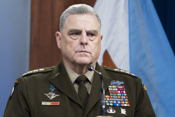 Joint Chiefs Chairman Gen. Mark Milley listens to a question during a media briefing at the Pentagon, Wednesday, July 20, 2022, in Washington. (AP Photo/Alex Brandon)