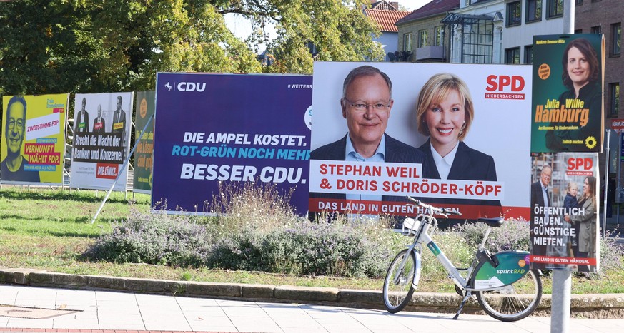Niedersachsen, Hannover, Landtagswahl, Wahl, Wahlplakate, *** Lower Saxony, Hanover, state election, election, election posters,