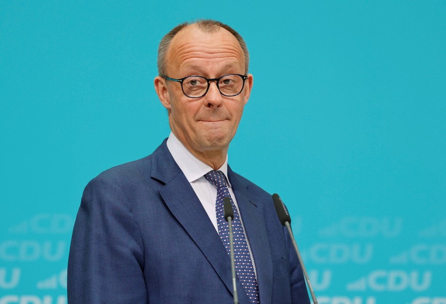 Vorsitzende der CDU Deutschlands Friedrich Merz, MdB , Deutschland, Berlin, CDU Pressekonferenz mit Friedrich Merz und Ursula von der Leyen *** Chairman of the CDU Germany Friedrich Merz, MdB , German ...