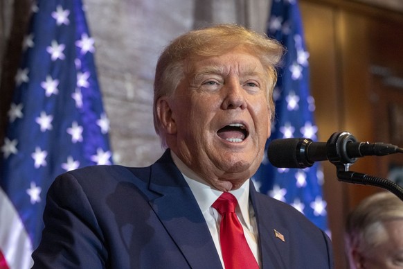 FILE - Former President Donald Trump speaks at a campaign event at the South Carolina Statehouse, Jan. 28, 2023, in Columbia, S.C. Two major conservative groups have signaled they are open to supporti ...