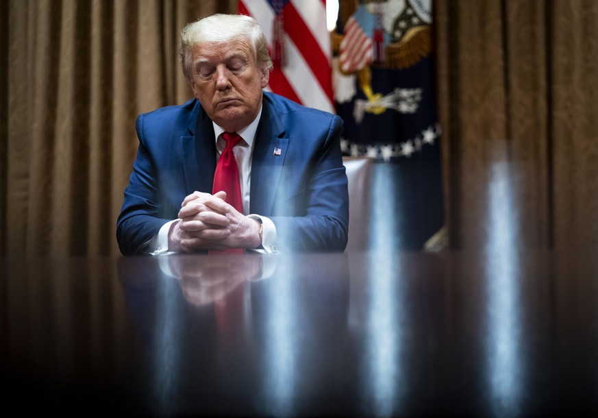 WASHINGTON, DC - JUNE 10: U.S. President Donald Trump speaks during a round table discussion with African American supporters in the Cabinet Room of the White House on June 10, 2020 in Washington, DC. ...