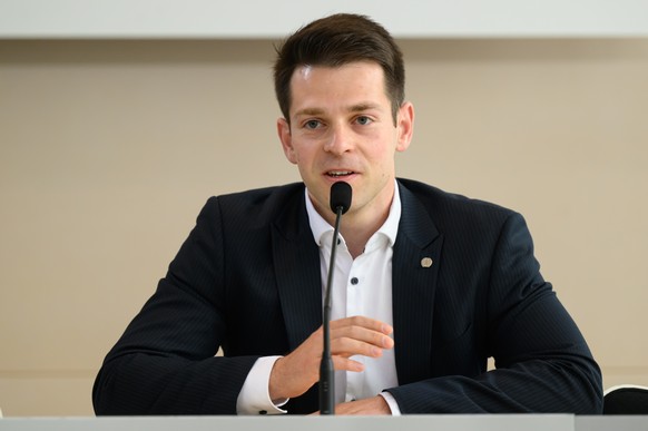 13.06.2022, Sachsen, Dresden: Philipp Hartewig, Generalsekret�r der FDP in Sachsen, spricht in der Landespressekonferenz im Landtag nach den Landrats- und B�rgermeisterwahlen in Sachsen. Foto: Robert  ...