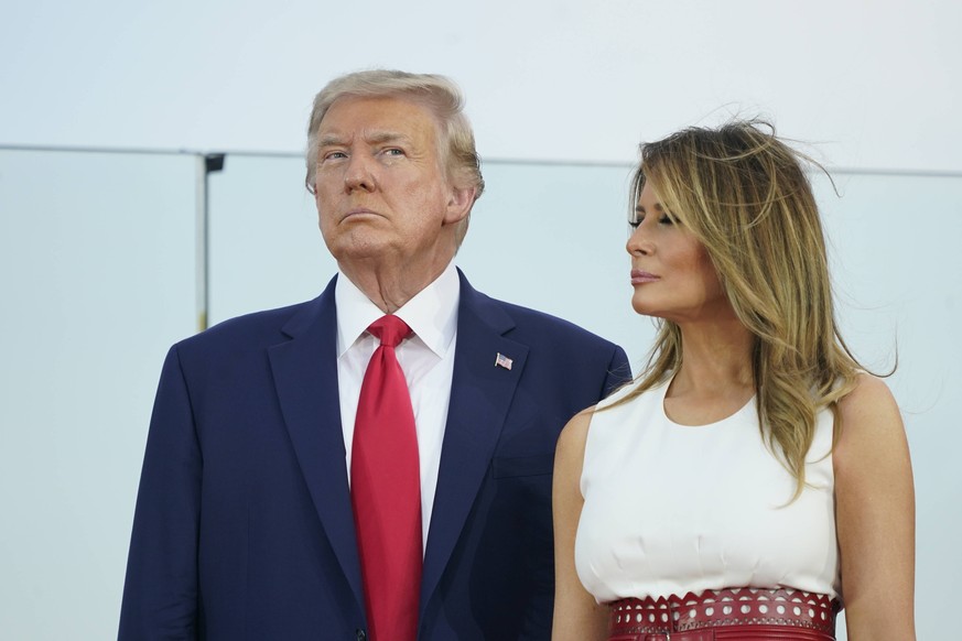 July 4, 2020, Washington, District of Columbia, USA: United States President Donald J. Trump and first lady Melania Trump participate in the 2020 Salute to America at the White House in Washington, DC ...