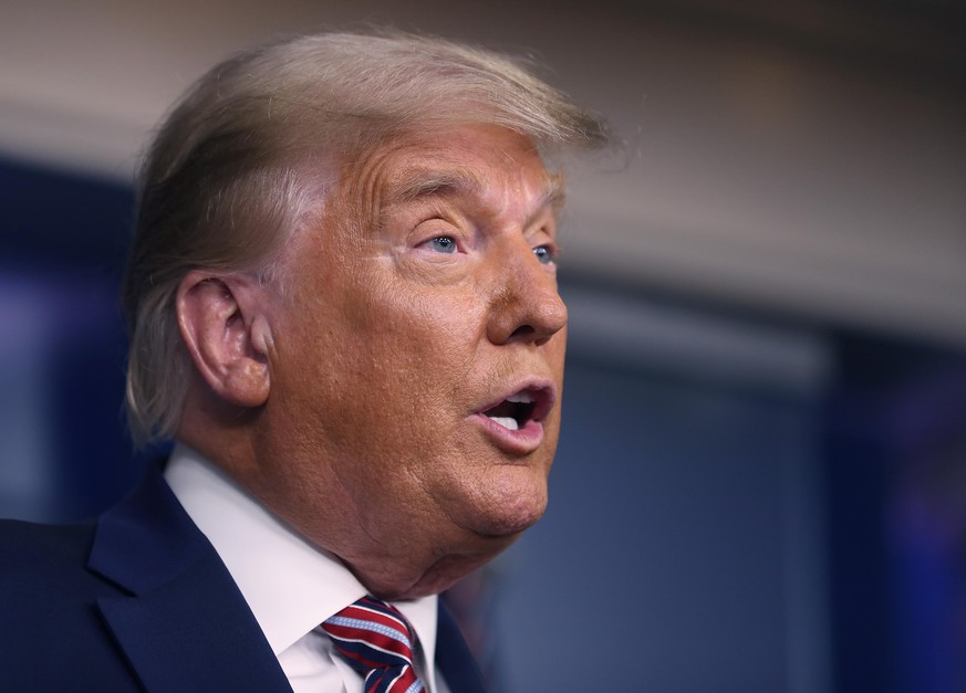 WASHINGTON, DC - NOVEMBER 05: U.S. President Donald Trump speaks in the briefing room at the White House on November 5, 2020 in Washington, DC. Votes are still being counted two days after the preside ...