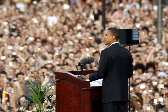 Hoffnungsträger: Barack Obama im Juli 2008, als Präsidentschaftskandidat bei seiner Rede an der Berliner Siegessäule. 