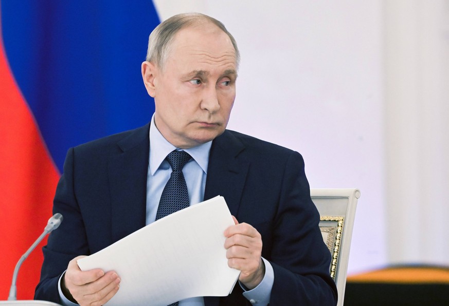 Russia State Council 8590630 27.12.2023 Russian President Vladimir Putin chairs a meeting of the State Council on enhancing the role of teachers and mentors at the Kremlin in Moscow, Russia. Sergey Gu ...