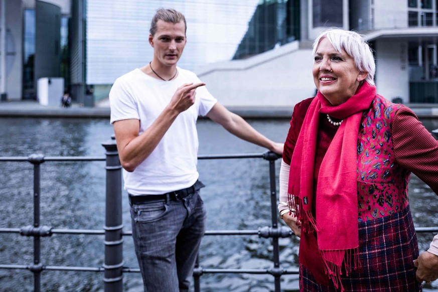 Georg Kurz, Bundessprecher der Grünen Jugend, und Claudia Roth, ehemalige Bundesvorsitzende der Grünen.