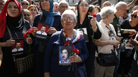 Members of the &#039;Saturday Mothers&#039; attend a vigil to protest the forced disappearance of their loved ones in the 1980&#039;s and 90&#039;s conflict between Turkish security forces and Kurdish ...