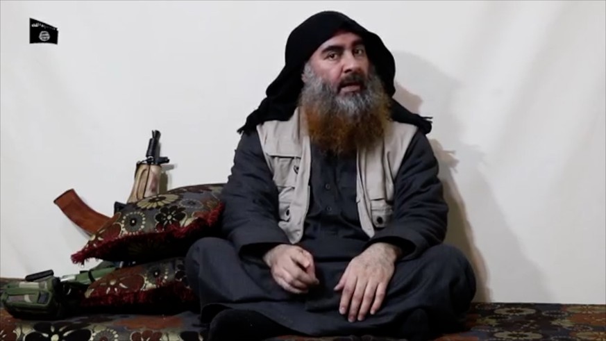Der Screenshot eines undatierten Videos, das am 29. April 2019 über Al-Furkan, einen Medienkanal der IS, verbreitet wurde, zeigt den Anführer der IS-Terrormiliz Abu Bakr al-Bagdadi.