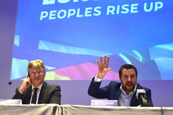 Der rechte Posterboy Salvini und sein deutscher Ansprechpartner Meuthen.