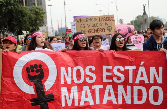 Eine Demonstration der #NiUnaMenos-Bewegung im November 2017.