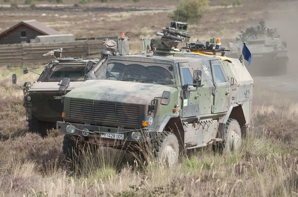 FILE - A German armored infantry vehicle Dingo takes part in a combat training in Letzlingen, eastern Germany, August 28, 2022 (AP Photo/Eckehard Schulz,file)
