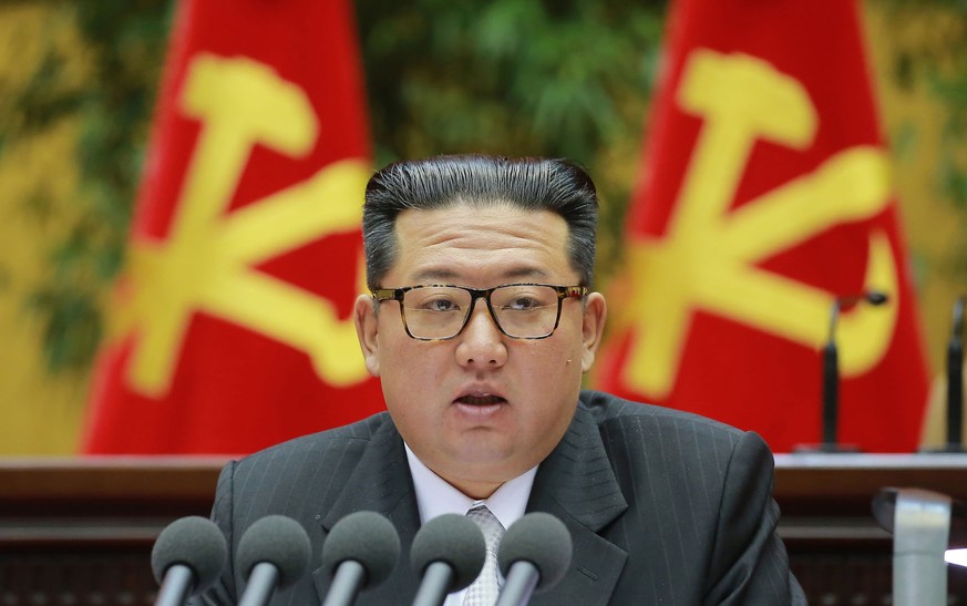 Das von der zentralen staatlichen nordkoreanischen Nachrichtenagentur (KCNA) herausgegebene Bild zeigt Machthaber Kim Jong-un. Nordkorea soll ein neues Waffensystem getestet haben.
