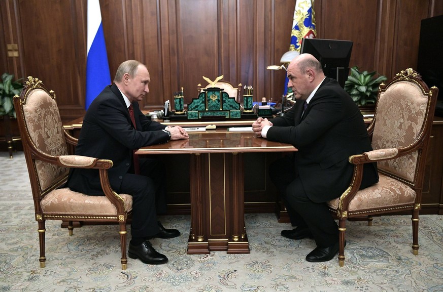 Wladimir Putin und Michail Mischustin.