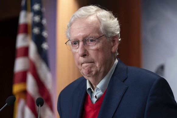 Senate Minority Leader Mitch McConnell R-Ky. speaks during a news conference about the election at the Capitol in Washington, Wednesday, Nov. 6, 2024. (AP Photo/Jose Luis Magana)