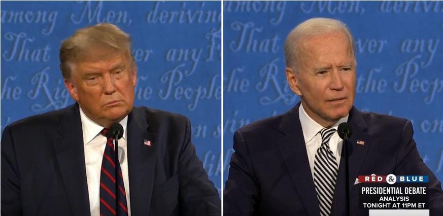 Donald Trump und Joe Biden während der Debatte.