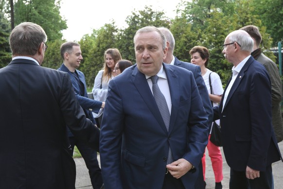 May 23, 2019 - Gdansk, Poland - Grzegorz Schetyna - Civic Platform (PO) and opposition coalition leader is seen in Gdansk, Poland on 23 May 2019 Schetyna supports KO PO coalition candidates in the EU  ...