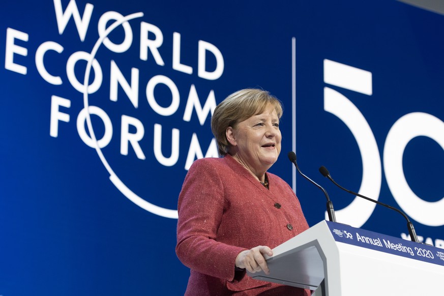 Klimaschutz sei eine Existenzfrage, sagte die Kanzlerin in Davos.