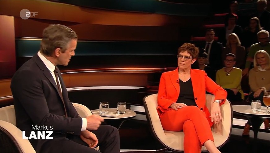 Markus Lanz im Gespräch mit Kramp-Karrenbauer.