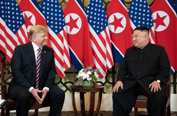 Trump und Kim bei ihrem Treffen in Hanoi im Februar. 