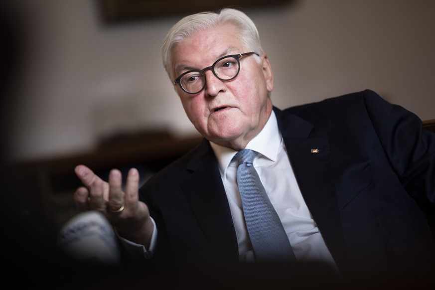 Bundespraesident Frank-Walter Steinmeier, aufgenommen im Rahmen eines Interviews in Berlin, 31.08.2020. Berlin Deutschland *** German President Frank Walter Steinmeier, recorded during an interview in ...