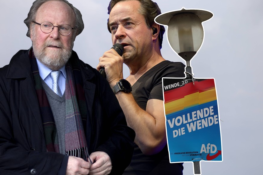 Wahlplakat der AfD (mit der Aufschrift Vollende die Wende) für die Landtagswahl in Brandenburg, Potsdam, 6. August 2019. Die Wahl findet am 1. September statt. Wahlplakate Landtagswahl Brandenburg 201 ...