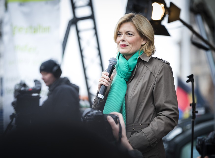 Julia Klöckner vergangene Woche bei den Bauernprotesten in Berlin. 