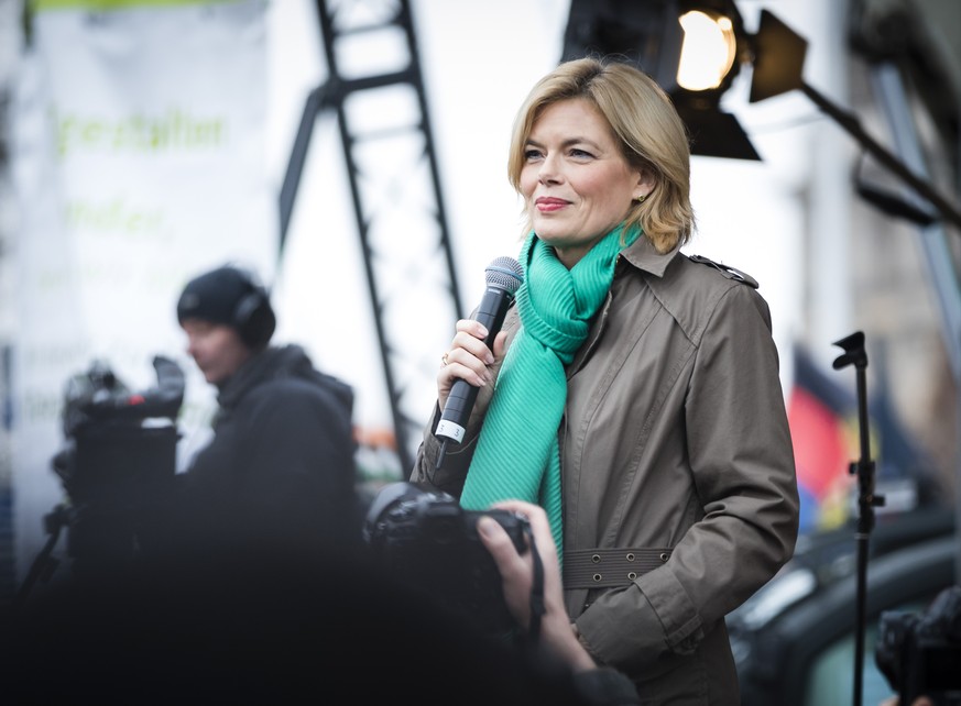 Julia Klöckner vergangene Woche bei den Bauernprotesten in Berlin.