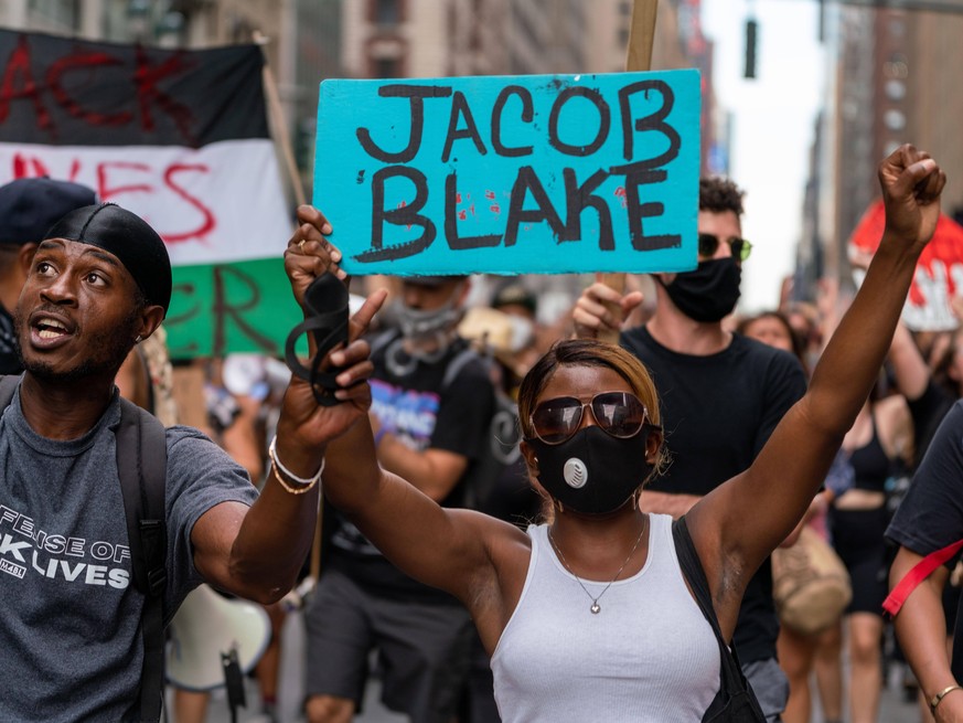August 24, 2020, New York, New York, USA: New York, New York, U.S.: demonstrators at Times Square stand in solidarity with Kenosha, WI and demand justice for Jacob Blake after he was shot by a Kenosha ...