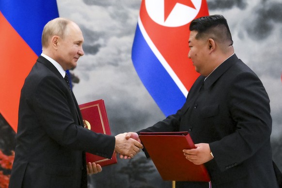 Enge Partnerschaft zwischen Putin (r.) und dem nordkoreanischen Staatschef Kim Jong Un.