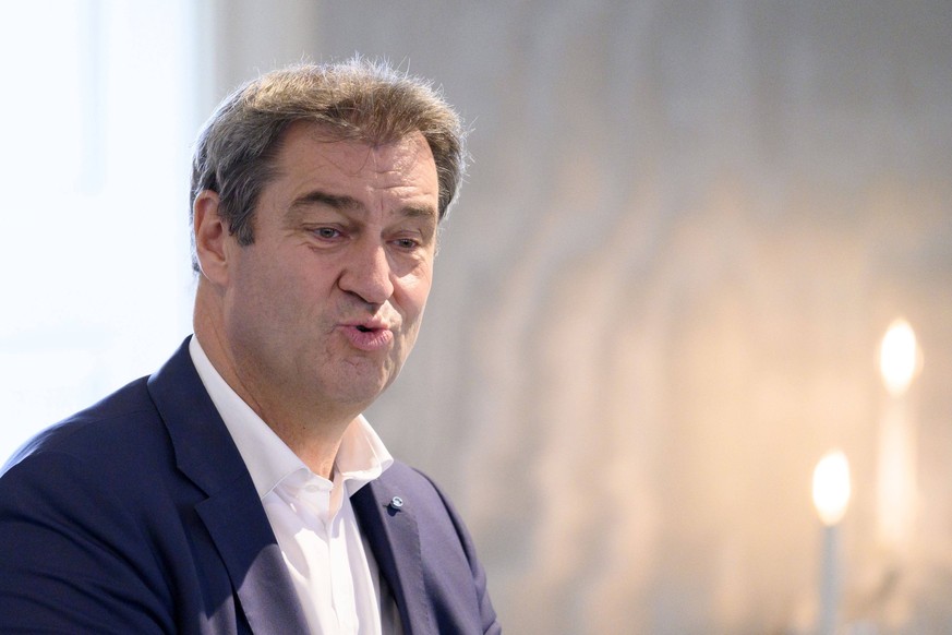 Bayerns Ministerpräsident Markus Söder CSU beim Staatsehrenpreis für das bayerische Metzgerhandwerk 2023 im Hubertussaal auf Schloss Nymphenburg. München, 28.06.2023 Bayern Deutschland *** Bavarias Pr ...