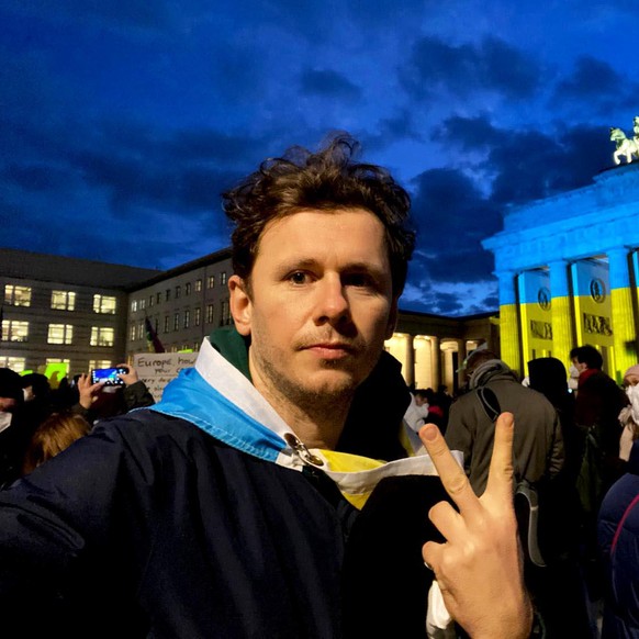 Dimitri Kessler auf der Demo in Berlin