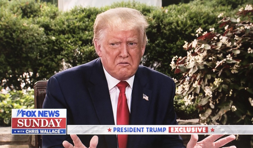 News Bilder des Tages July 19, 2020 - Washington, District of Columbia, U.S. - A video capture of President DONALD TRUMP being interviewed by CHRIS WALLACE for Fox News Sunday. Washington U.S. - ZUMAc ...