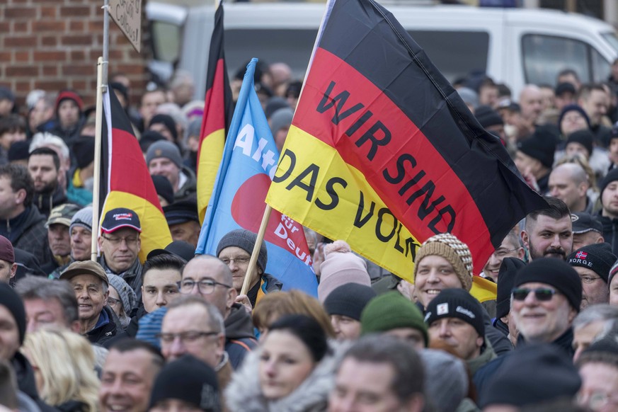 Anti-Asyl Demo in Cottbus, Brandenburg 2018.