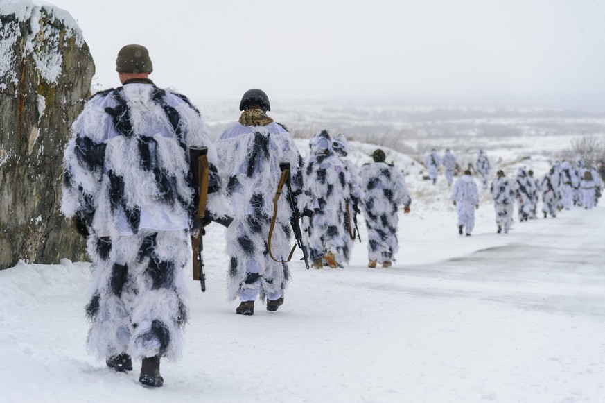 January 28, 2022, Lviv, Lvivska, Ukraine: Ukrainian soldier seen during practical launches of NLAW ATGM at the International Center for Peacekeeping and Security of the National Academy of Land Forces ...