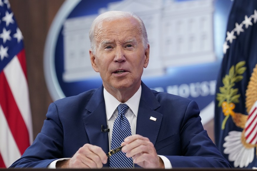 President Joe Biden speaks at the Summit on Fire Prevention and Control in the South Court Auditorium on the White House complex in Washington, Tuesday, Oct. 11, 2022. Biden is reevaluating the U.S. r ...