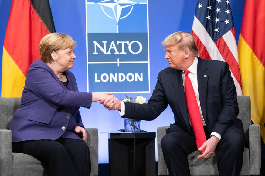 Bilder des Jahres 2019, News 12 Dezember News Bilder des Tages December 4, 2019, London, United Kingdom: President DONALD TRUMP participates in a bilateral meeting with the Chancellor of the Federal R ...