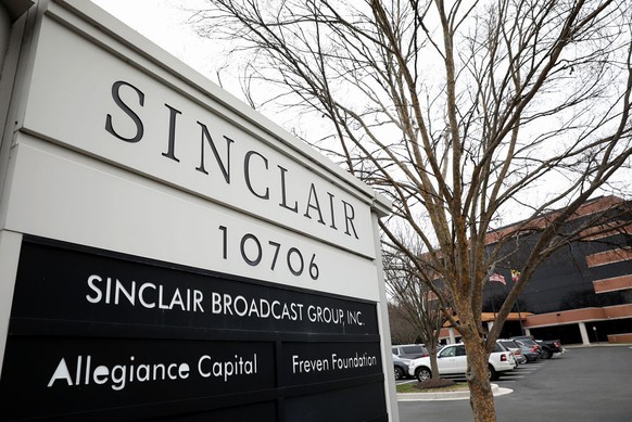 HUNT VALLEY, MD - APRIL 03: The headquarters of the Sinclair Broadcast Group is shown April 3, 2018 in Hunt Valley, Maryland. The company, the largest owner of local television stations in the United  ...