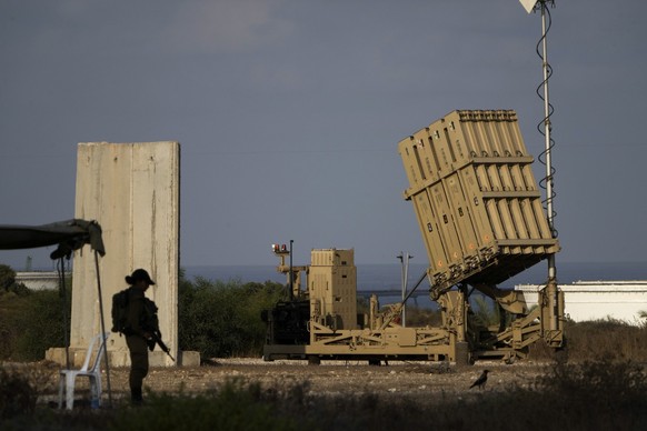 FILE - A battery of Israel&#039;s Iron Dome defense missile system, deployed to intercept rockets, sits in Ashkelon, southern Israel, Aug. 7, 2022. An incoming attack by Iranian drones and ballistic m ...
