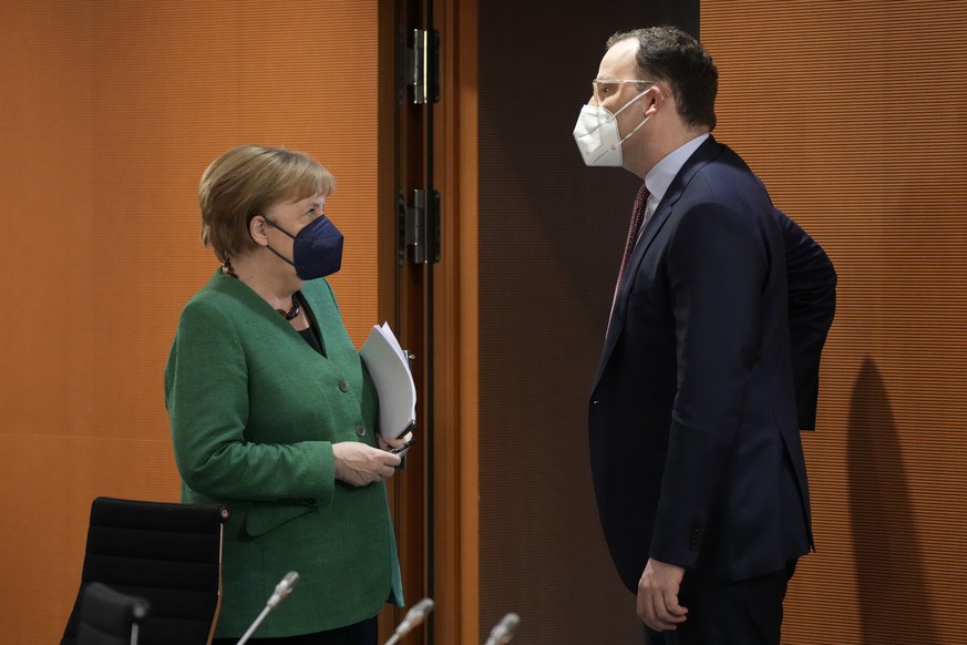 Bundeskanzlerin Angela Merkel und der Gesundheitsminister Jens Spahn