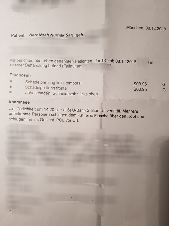 Noahs Krankenhausbericht