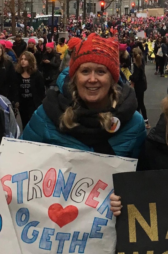 Andrea beim Women's March 2017 in Washington DC.