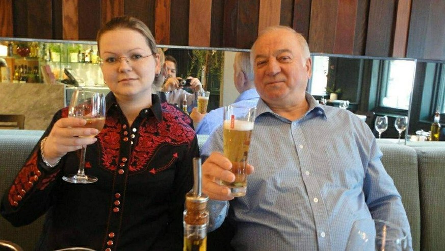 Sergey Skripal with his daughter Yulia pictured at restaurant they visited before being found poisoned. Photoxfromxsocialxnetworks PUBLICATIONxINxGERxSUIxAUTxHUNxONLY